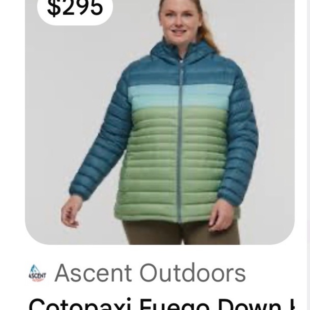 Women's Blue-Green Gradient Packable Down Jacket